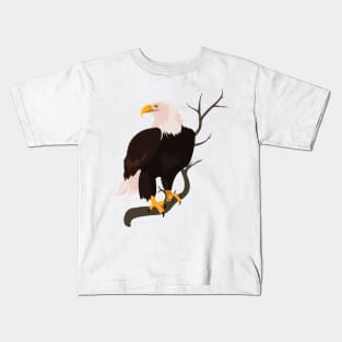 Bald eagle bird Falcon hawk buzzard raptor nature Kids T-Shirt